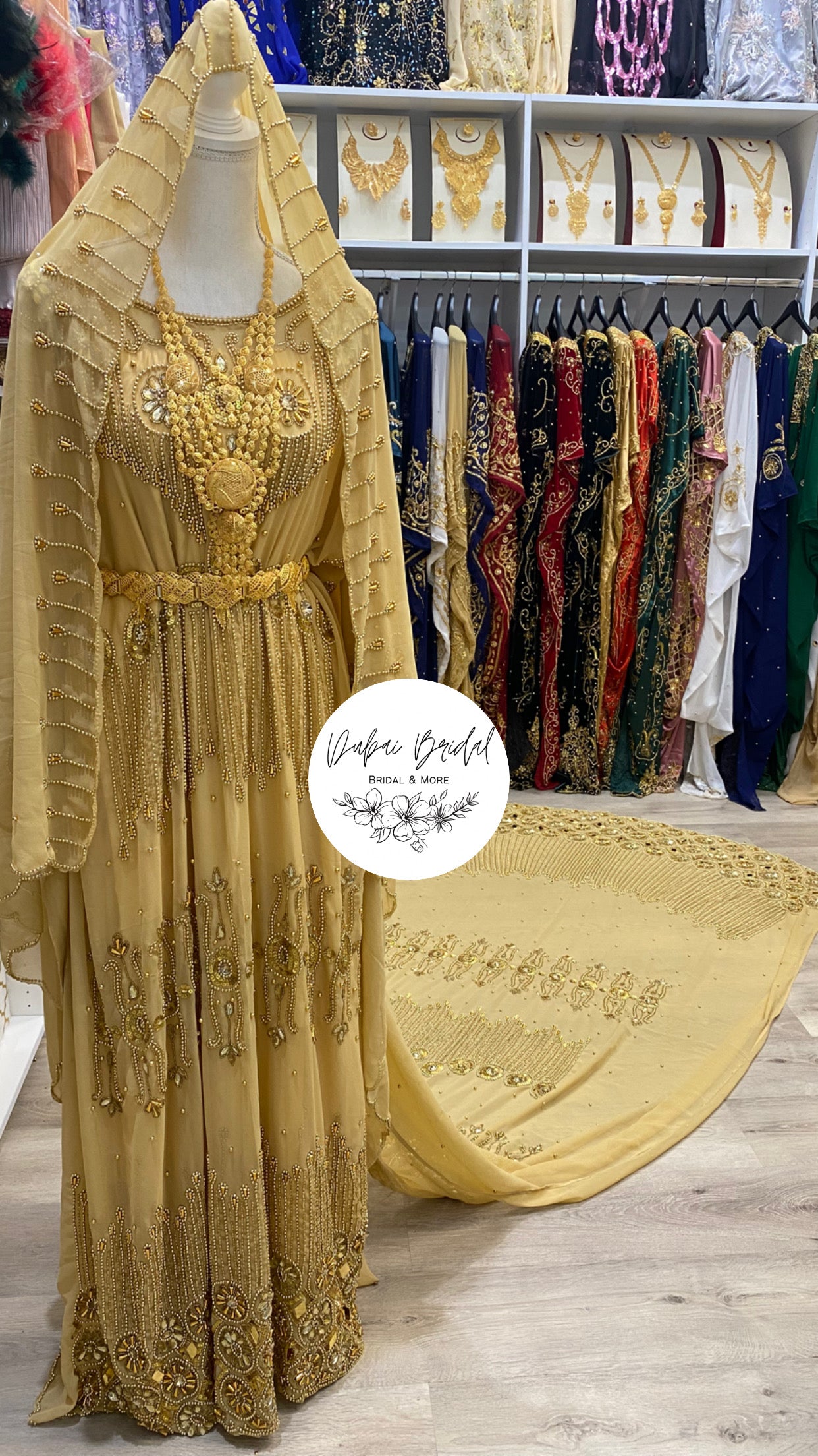 ILHAM Gold Chiffon Bridal Dirac