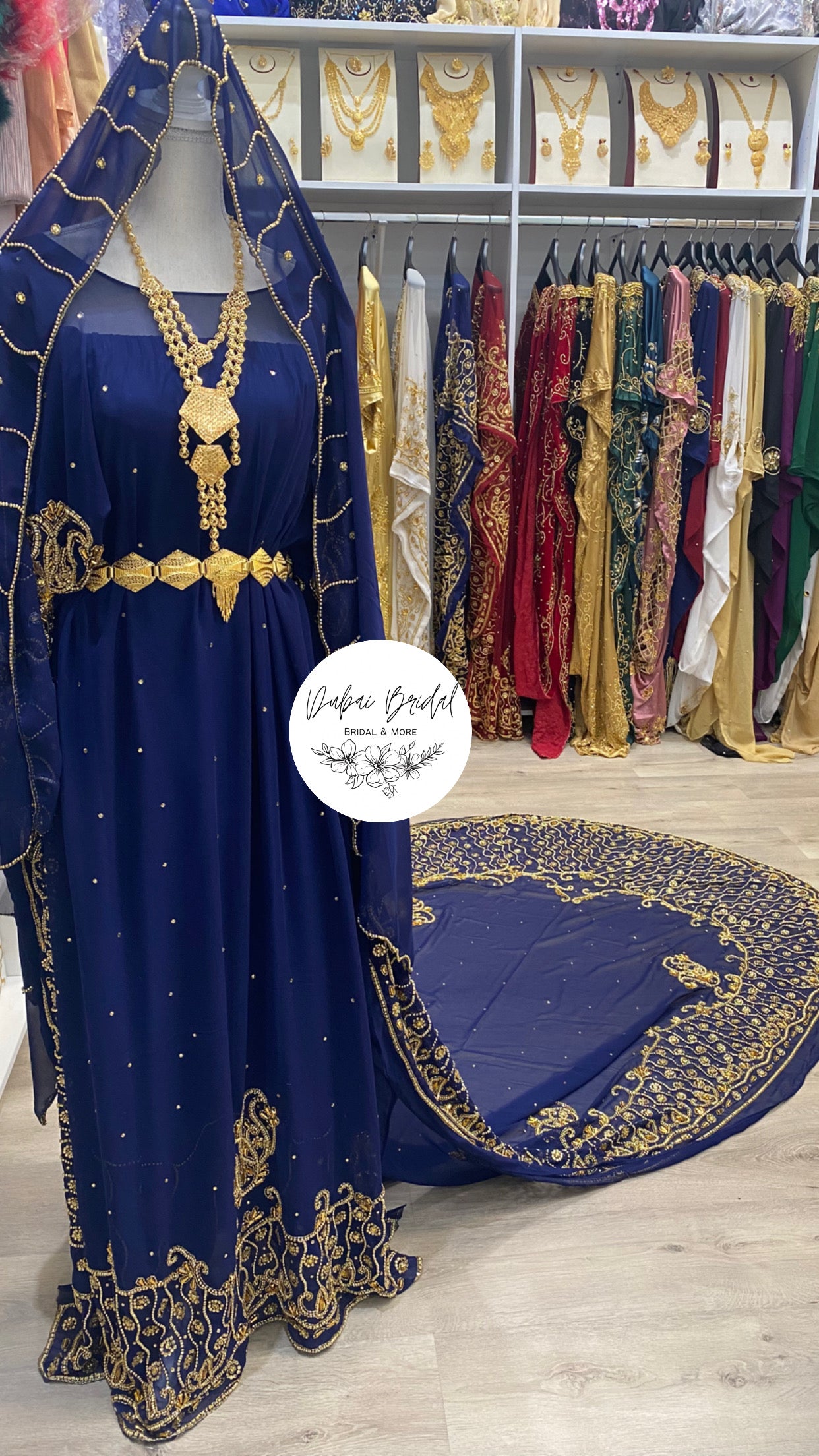 KHADIJAH Navy Blue CHIFFON Bridal Dirac