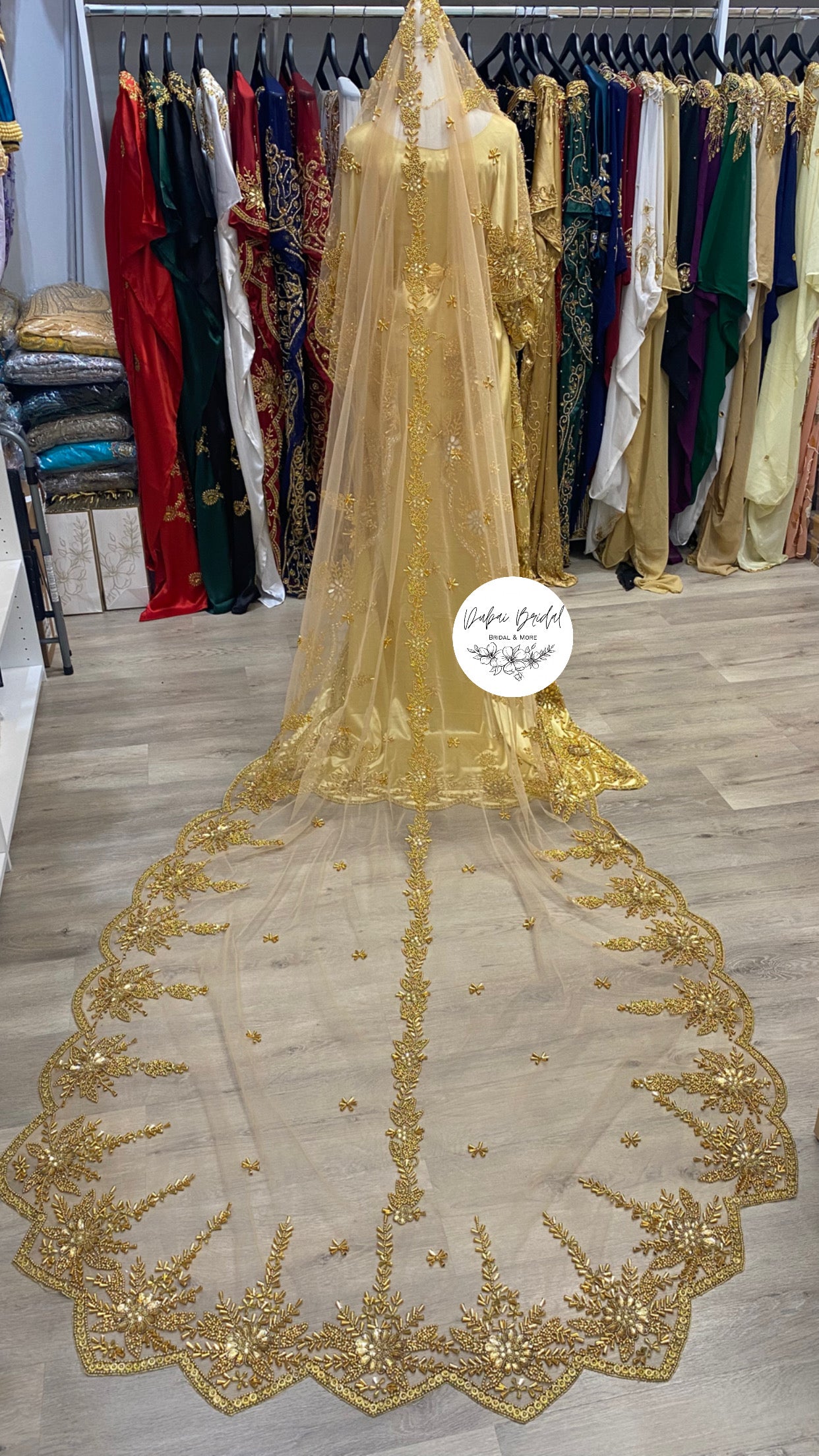 AYAAN Gold Satin + Lace Bridal Dirac Dubai Bridal AYAAN Gold Satin + Lace Bridal Dirac Dubai Bridal